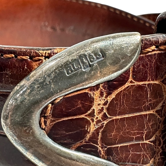 Vintage POLO RALPH LAUREN Brown American Alligator Women\'s Belt Unisex 28 main image 7